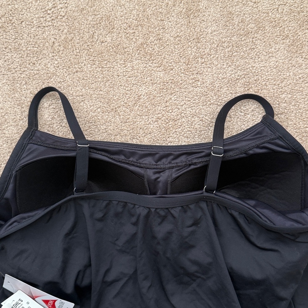 NWT Lands' End Women's Wireless Blouson Classic Black Tankini Top Size 18 - Picture 5 of 8